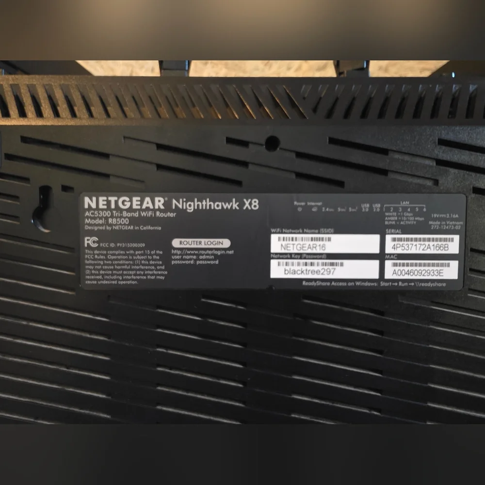 NETGEAR Nighthawk X8 AC5300 R8500 Tri-Band Wireless WiFi Router - Picture 5 of 6